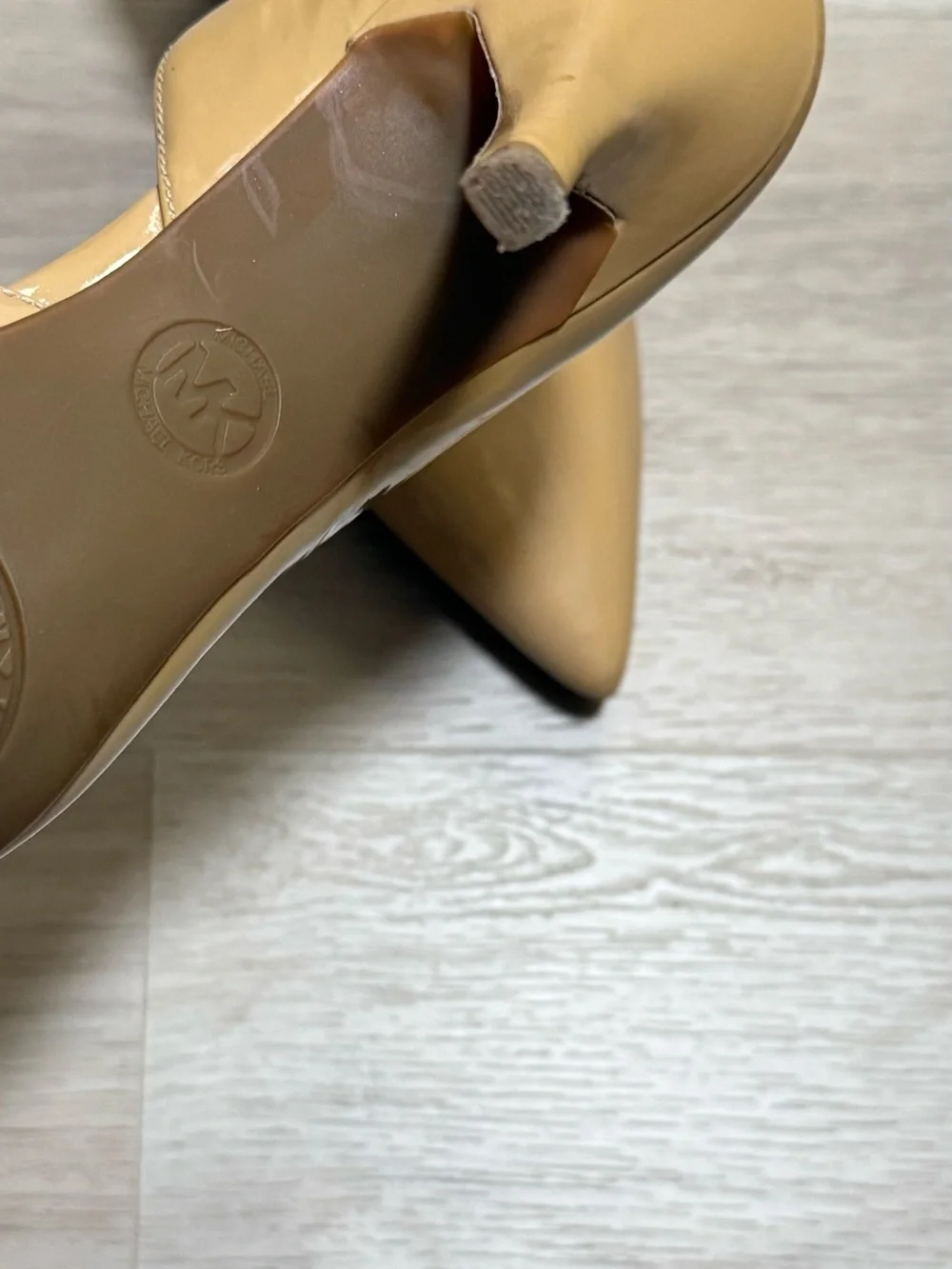 Michael Kors Beige Patent D'Orsay Pointed-Toe Pumps